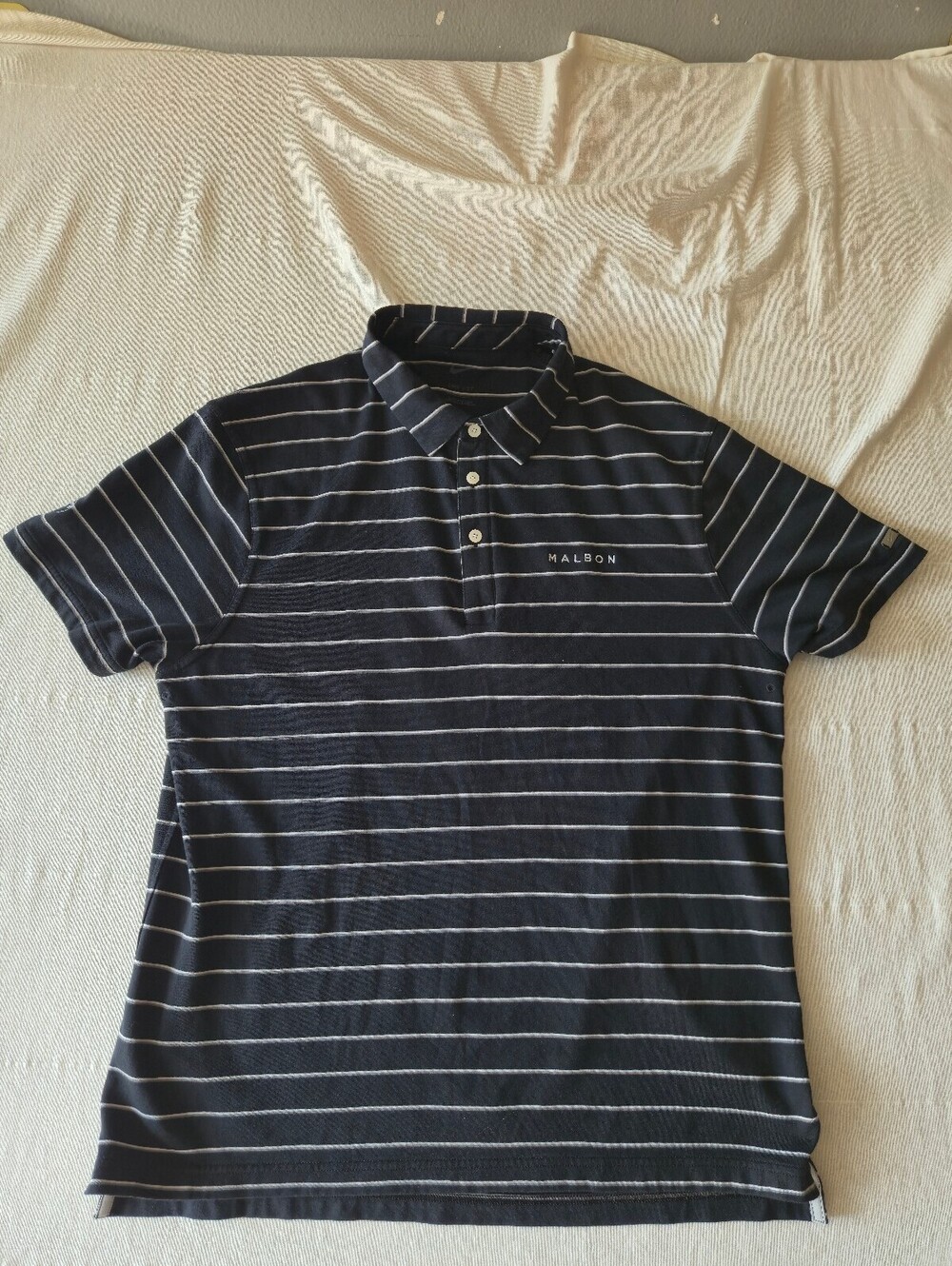 Nike Dri-FIT x Malbon Golf Black Striped Polo Shirt Large